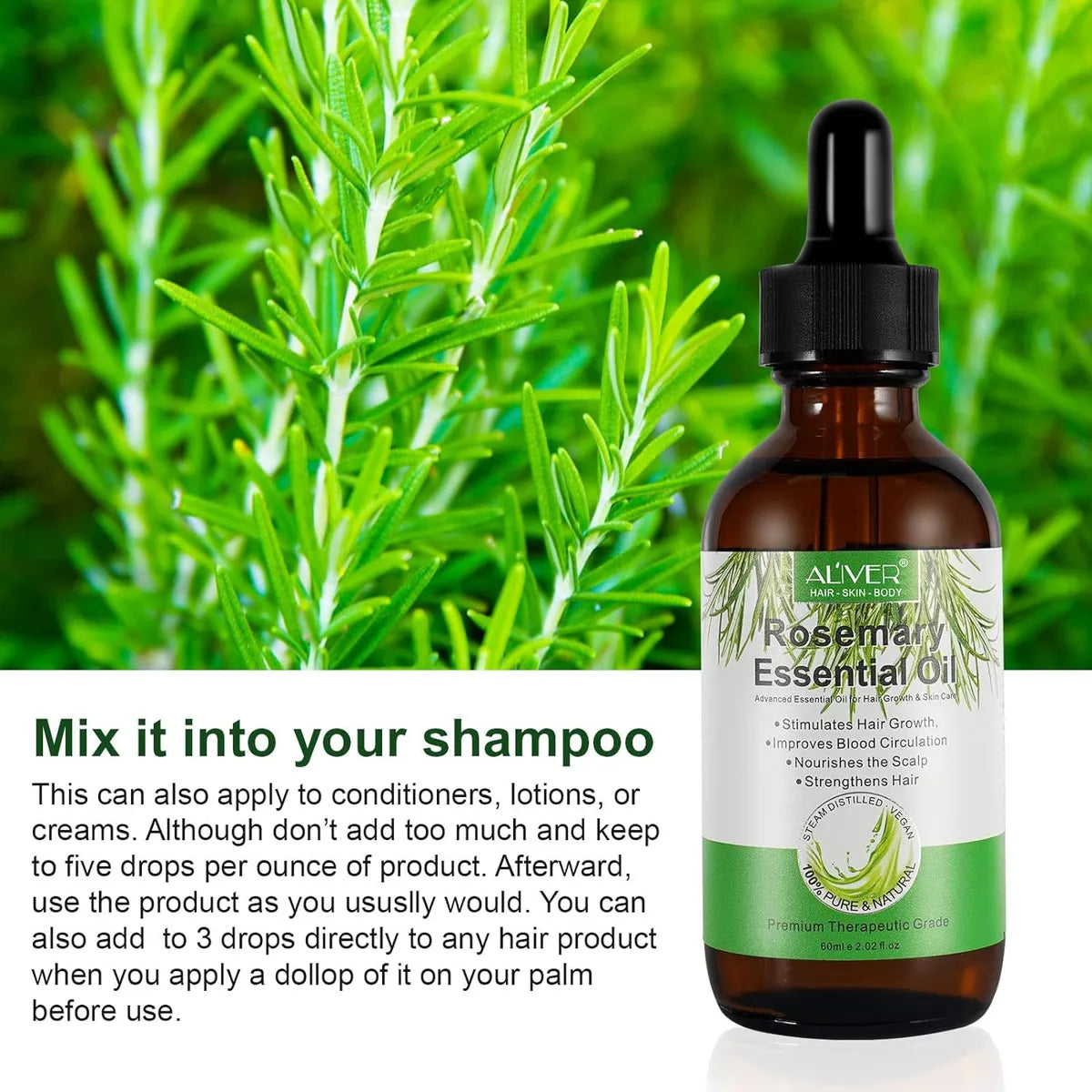 Aceite Esencial De Romero Para El Crecimiento Del Cabello 2x1 ✨